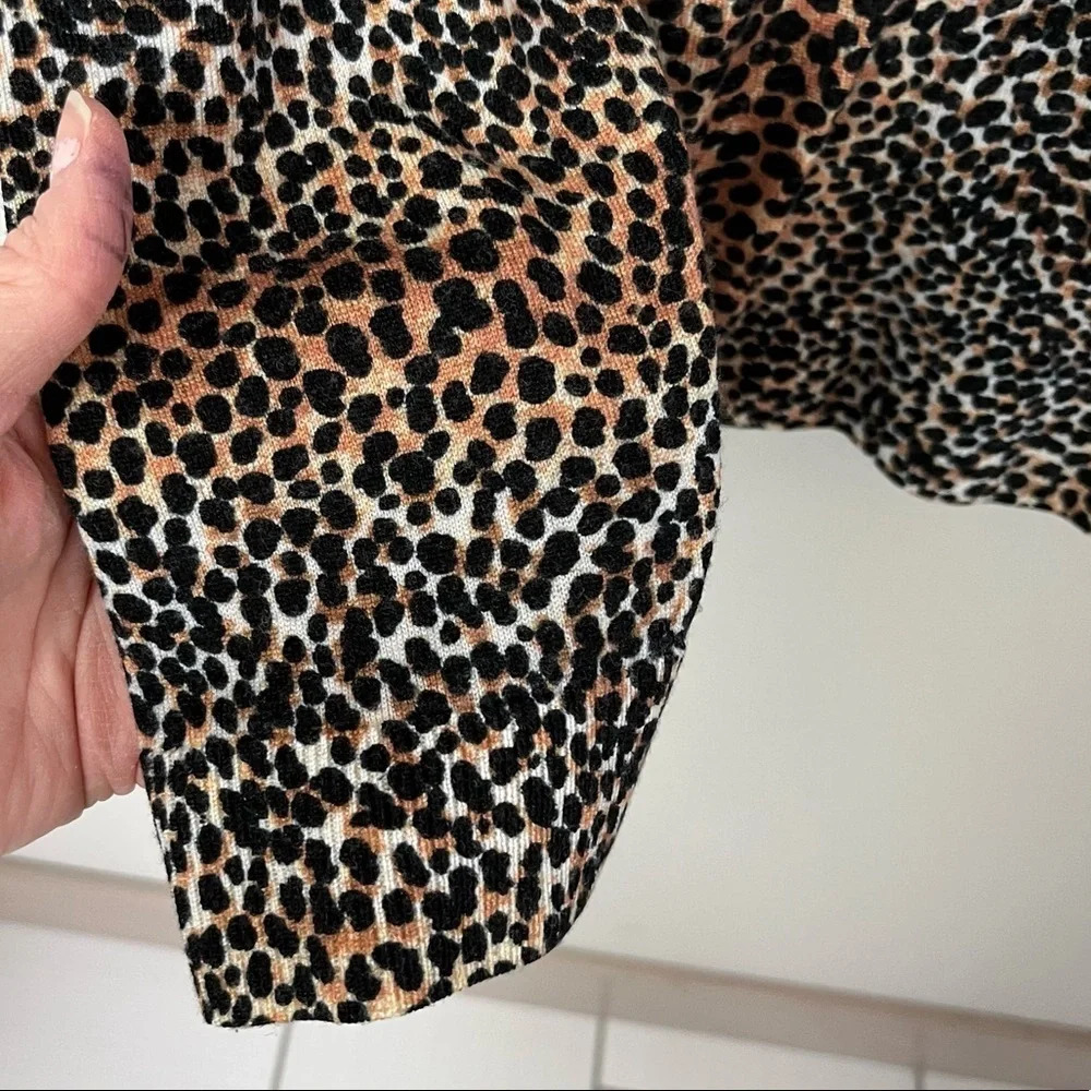 NWOT EQUIPMENT Raydon Leopard Print Wool Sweater Casual Women’s Large - Picture 7 of 12